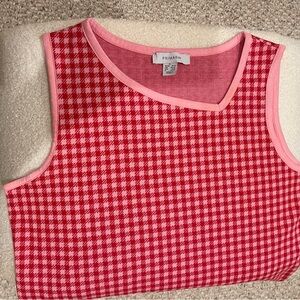 Pink and Red Gingham Sleeveless Vest